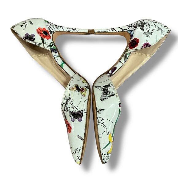 Just Fab Roza Floral Print Formal Holiday Pumps High Heels - Picture 3 of 8